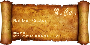 Mattes Csaba névjegykártya