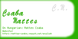 csaba mattes business card